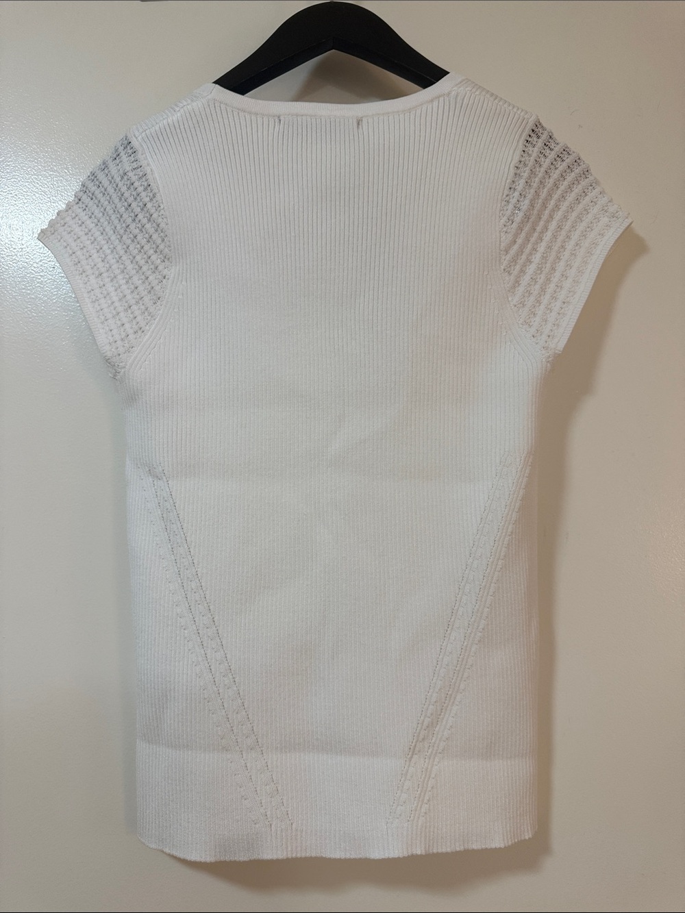 Zara Women’s White Knit Scoop Neck Short Sleeve Top - Picture 10 of 12